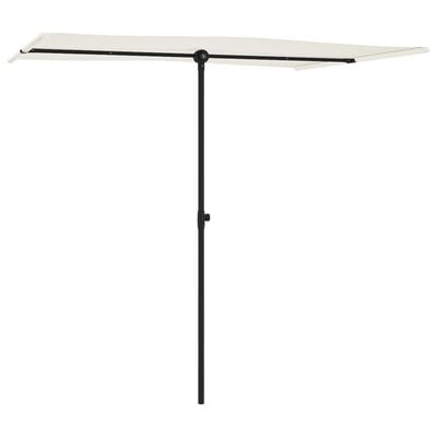 vidaXL Garden Parasol with Aluminium Pole 2x1.5 m Sand White