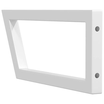 vidaXL Shelf Brackets for Washbasin 2 pcs White Trapezium Steel