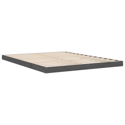 vidaXL Bed Frame without Mattress Grey 150x200 cm King Size Solid Wood Pine