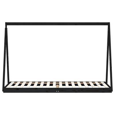 vidaXL Kids Bed Frame Black 80x200 cm Solid Wood Pine