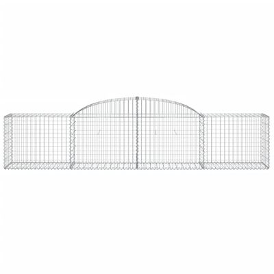 vidaXL Arched Gabion Baskets 15 pcs 300x50x60/80 cm Galvanised Iron