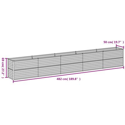 vidaXL Garden Raised Bed 482x50x69 cm Corten Steel