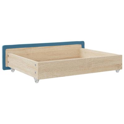 vidaXL Bed Drawers 2 pcs Blue Engineered Wood and Velvet