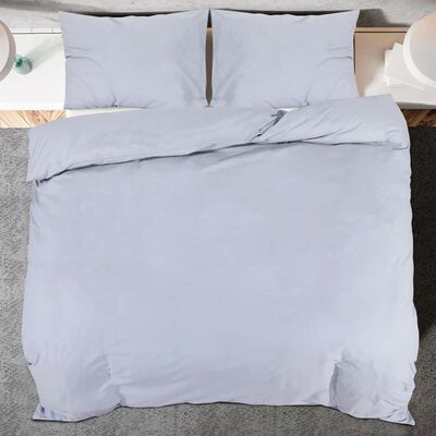 vidaXL Duvet Cover Set Grey 135x200 cm Cotton