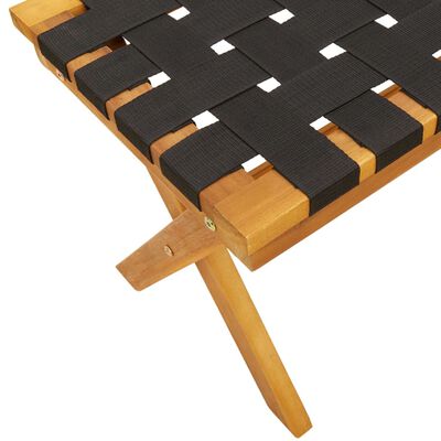 vidaXL Garden Bench Black Solid Wood Acacia and Fabric