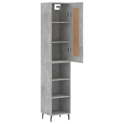 vidaXL Highboard Concrete Grey 34.5x34x180 cm Engineered Wood