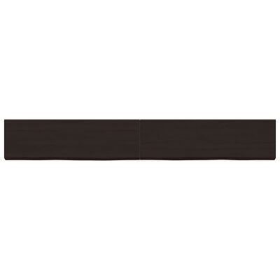 vidaXL Wall Shelf Dark Brown 200x30x(2-6) cm Treated Solid Wood Oak