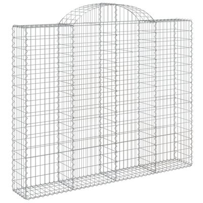 vidaXL Arched Gabion Baskets 10 pcs 200x30x160/180 cm Galvanised Iron