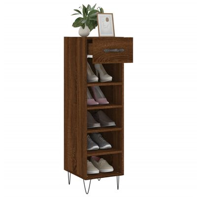 vidaXL Shoe Cabinet Brown Oak 30x35x105 cm Engineered Wood