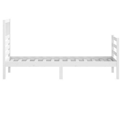 vidaXL Bed Frame without Mattress White 75x190 cm Small Single Solid Wood