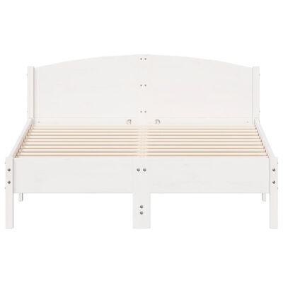 vidaXL Bed Frame without Mattress White 140x190 cm Solid Wood Pine