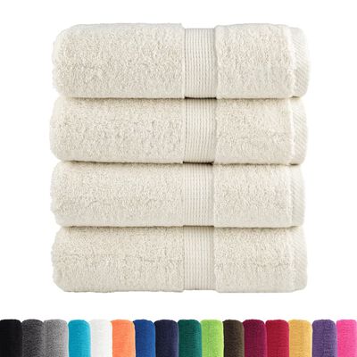 vidaXL Premium Soap Towels SOLUND 4 pcs Cream 30x30 cm 600 gsm