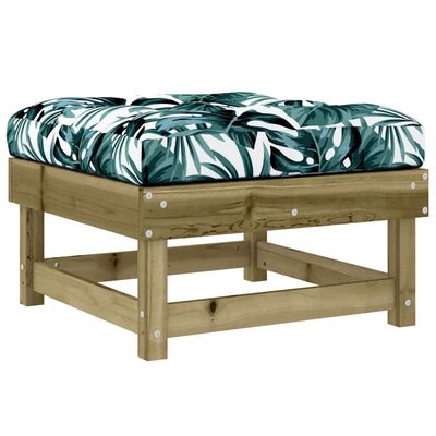 vidaXL Garden Footstools with Cushions 2pcs Impregnated Wood Pine