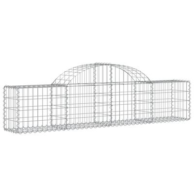 vidaXL Arched Gabion Baskets 15 pcs 200x30x40/60 cm Galvanised Iron