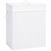 vidaXL Bamboo Laundry Basket White 83 L