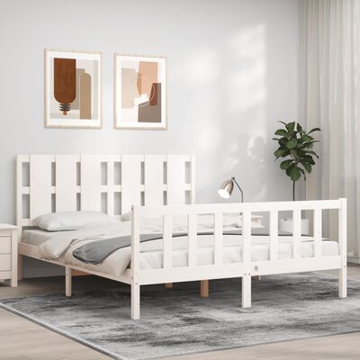 vidaXL Bed Frame without Mattress White 160x200 cm Solid Wood Pine