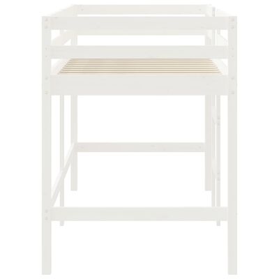 vidaXL Kids' Loft Bed without Mattress with Ladder White 90x190 cm Single