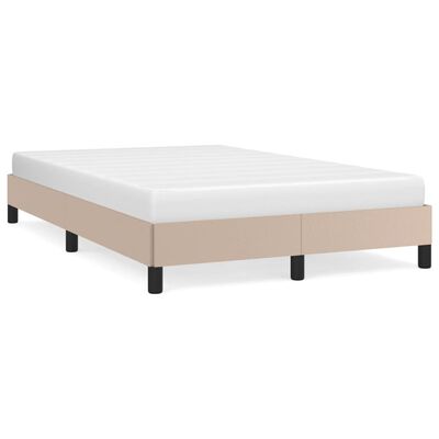 vidaXL Bed Frame without Mattress Cappuccino 120x190 cm Small Double Faux Leather