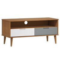 vidaXL TV Cabinet MOLDE Brown 106x40x49 cm Solid Wood Pine