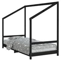 vidaXL Kids Bed Frame Black 90x190 cm Solid Wood Pine