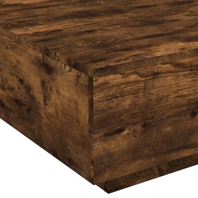 vidaXL Coffee Table with LED Lights Smoked Oak 80x80x31 cm