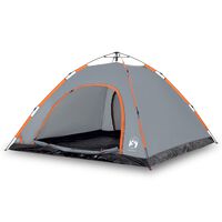 vidaXL Camping Tent 5-Person Grey Quick Release