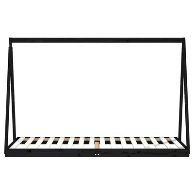 vidaXL Kids Bed Frame Black 90x200 cm Solid Wood Pine