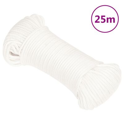 vidaXL Boat Rope Full White 5 mm 25 m Polypropylene