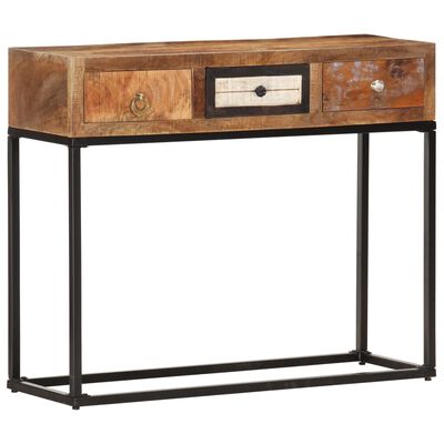 vidaXL Console Table Gold 90x30x75 cm Solid Reclaimed Wood