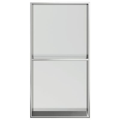 vidaXL Shower Niche Brushed Silver 32x62x9 cm Stainless Steel