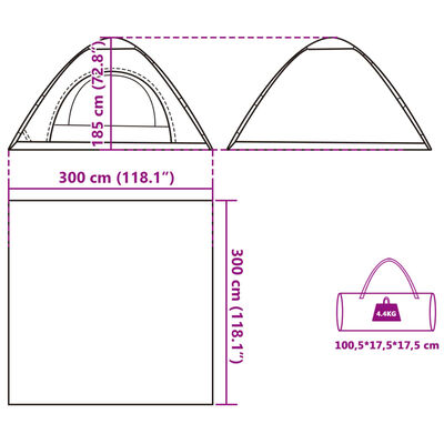 vidaXL Camping Tent 5-Person Grey and Orange Quick Release