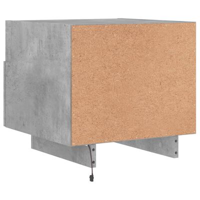 vidaXL Bedside Cabinets with LED Lights 2 pcs Concrete Grey 40x39x37 cm