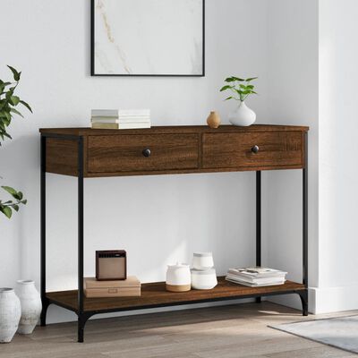 vidaXL Console Table Brown Oak 100x34.5x75 cm Engineered Wood