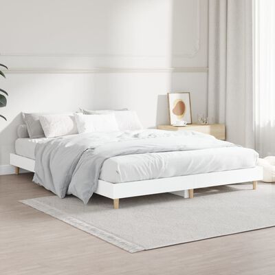 vidaXL Bed Frame without Mattress White 140x190 cm Engineered Wood