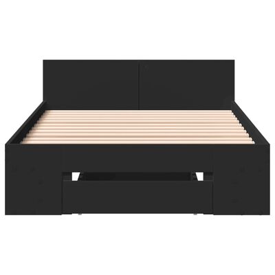 vidaXL Bed Frame with Drawer without Mattress Black 75x190 cm Small Single