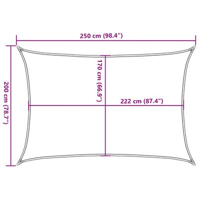 vidaXL Sun Shade Sail Sand 2.5x2 m 100% Polyester Oxford