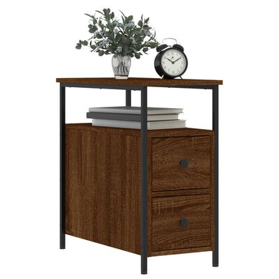 vidaXL Bedside Cabinet Brown Oak 30x60x60 cm Engineered Wood