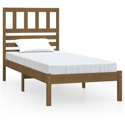 vidaXL Bed Frame without Mattress Honey Brown Solid Wood Pine 100x200 cm