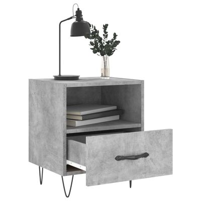 vidaXL Bedside Cabinet Concrete Grey 40x35x47.5 cm Engineered Wood