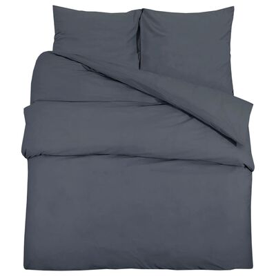 vidaXL Duvet Cover Set Anthracite 200x220 cm Light-weight Microfiber