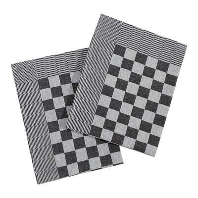 vidaXL Kitchen Towels 10 pcs Black and White 50x70 cm Cotton