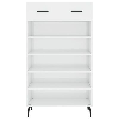 vidaXL Shoe Cabinet High Gloss White 60x35x105 cm Engineered Wood