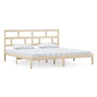 vidaXL Bed Frame without Mattress Solid Wood Pine 200x200 cm (810037+814214)