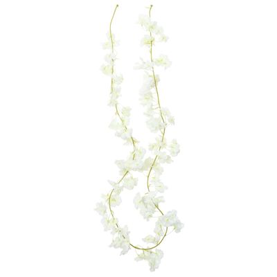 vidaXL Christmas Flower Garlands 6 pcs White 180 cm