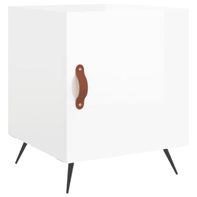 vidaXL Bedside Cabinet High Gloss White 40x40x50 cm Engineered Wood