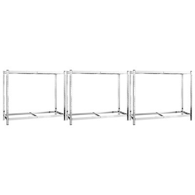 vidaXL 2-Layer Tire Rack 3 pcs Silver 110x40x110 cm Steel