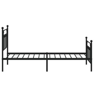 vidaXL Metal Bed Frame without Mattress with Footboard Black 100x190 cm