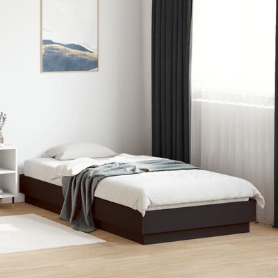 vidaXL Bed Frame without Mattress Black 100x200 cm Engineered Wood