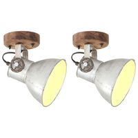 vidaXL Industrial Wall/Ceiling Lamps 2 pcs Silver 20x25 cm E27