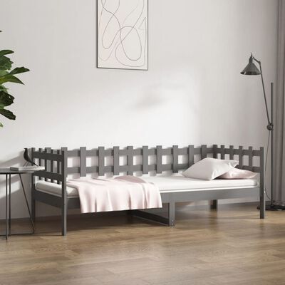 vidaXL Day Bed without Mattress Grey 80x200 cm Solid Wood Pine